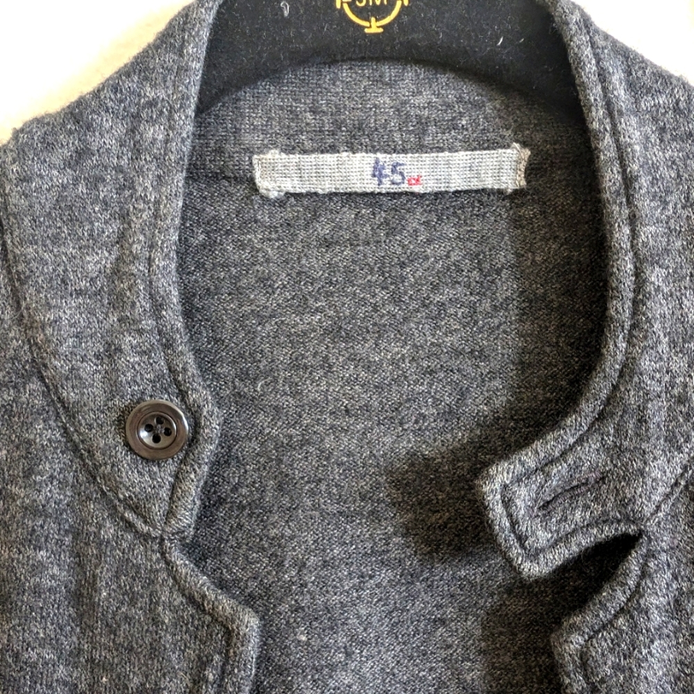 45r Gray Wool Cardigan - Unisex